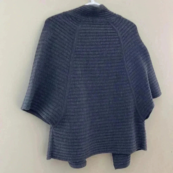 [SP]Talbot Fine Merino Wool Women Petite Gray  Cardigan/ Poncho - Picture 11 of 11